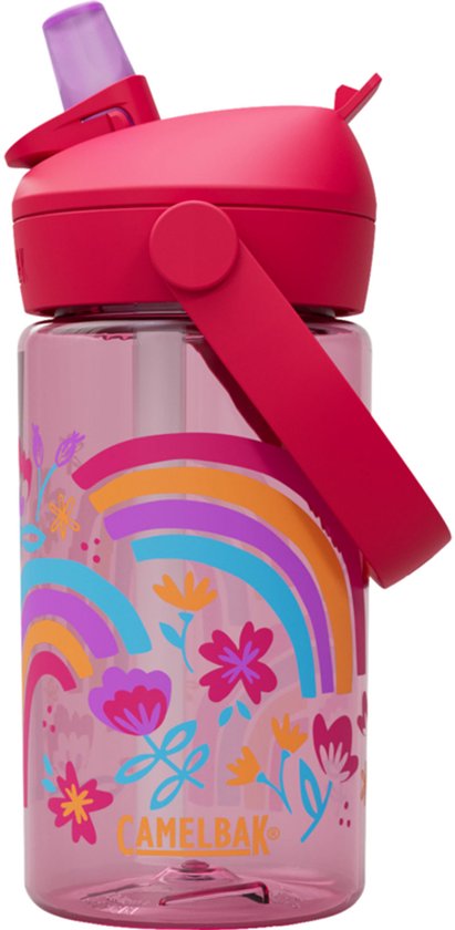 Foto: Camelbak thrive flip straw kids drinkfles 400 ml roze rainbow floral 