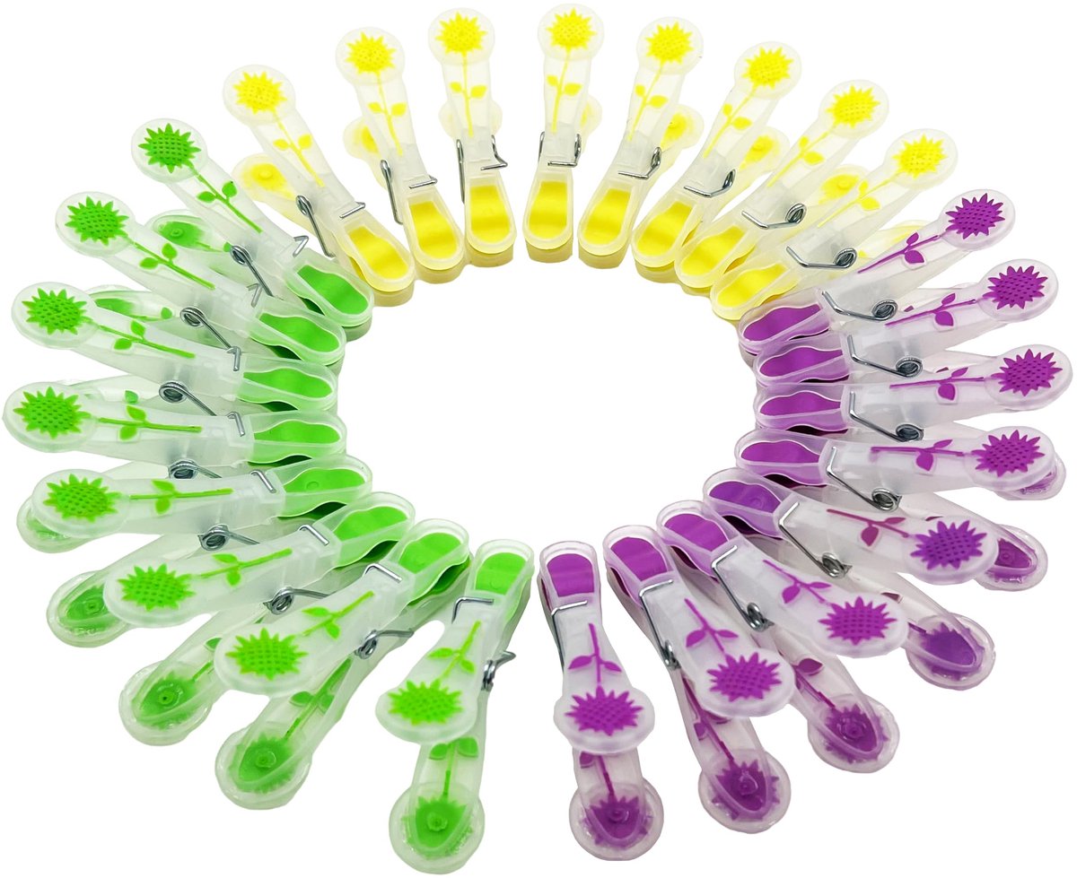 My Ninki ® Set van 24 Sterke en Kleurrijke Waslijnknijpers voor Binnen en Buiten Gebruik