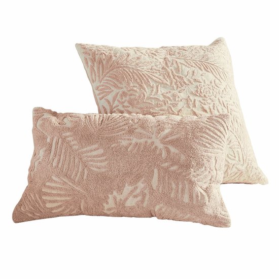 LOBERON Lot de 2 housses de coussin Enchanto rose/beige