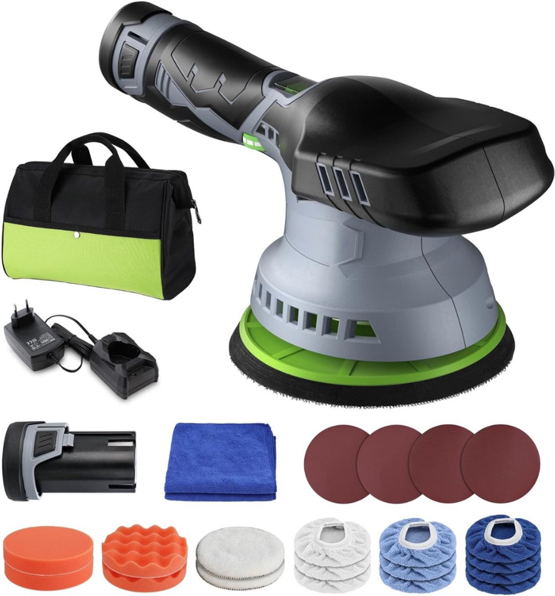 Polijstmachine - Poetsmachine Auto – Incl. Tas en 23 accessoires - Polijstschijven - Poliermachine – Polijstmachines – Polijst Set
