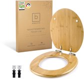 Bol.com Benkstein WC-deksel antibacterieel zacht sluitend - WC-deksel snelsluitfunctie - Ovale WC-zitting van Duroplast Bamboe W... aanbieding