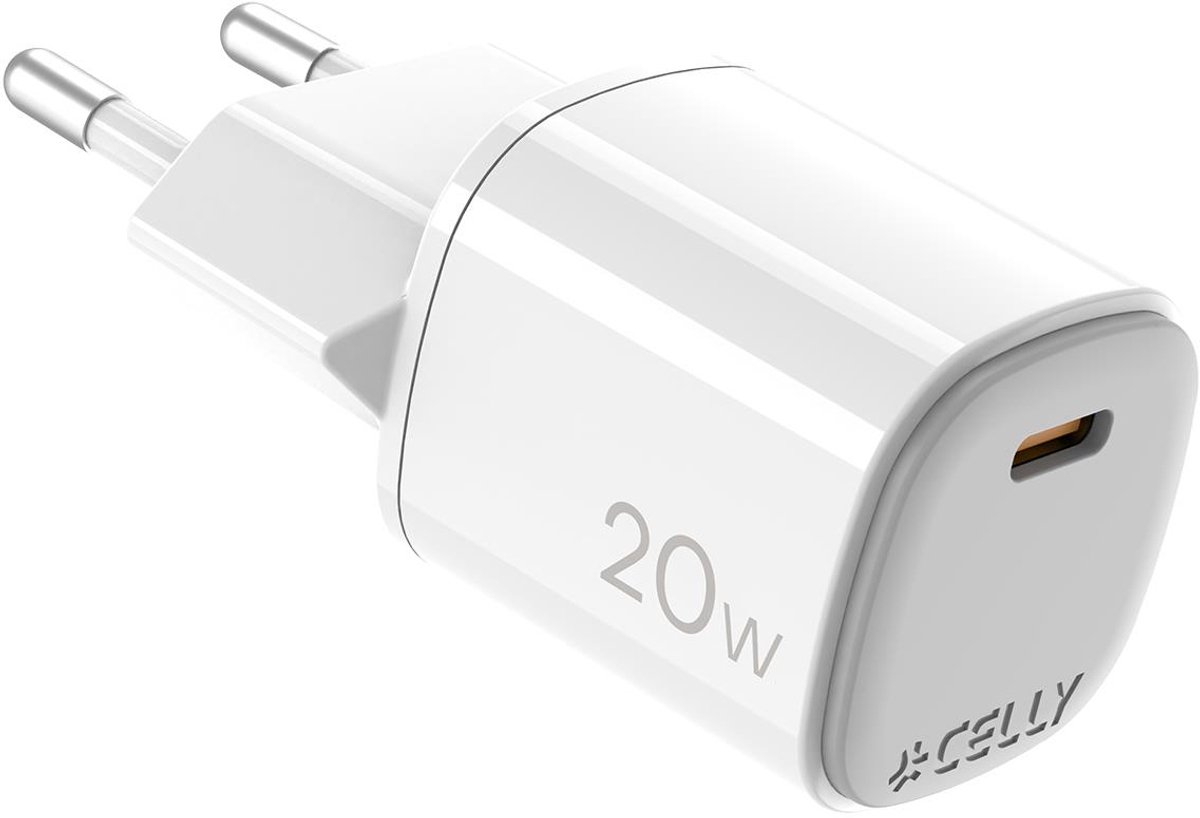 Celly UPTC1USBC20WWH oplader voor mobiele apparatuur Microfoon, Smartphone, Smartwatch, Tablet, Telefoon Wit USB Binnen