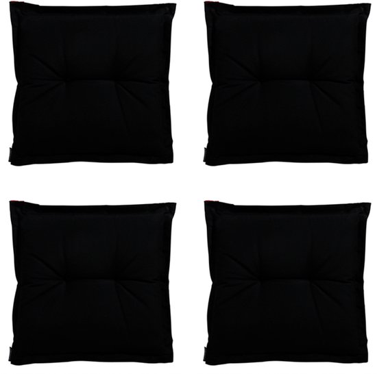 Coussin d'assise Madison - Universel - Panama Noir - 50x50 - Zwart - 4 Pièces