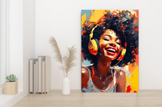 Affiche abstraite de fille gameuse en couleur | Affiche couleur abstraite | Affiche de Game Girl | Affiche colorée | Affiche artistique | 60x90cm | 2344MT | DIBOND 3mm | Plaque d'aluminium | Panneau mural en métal