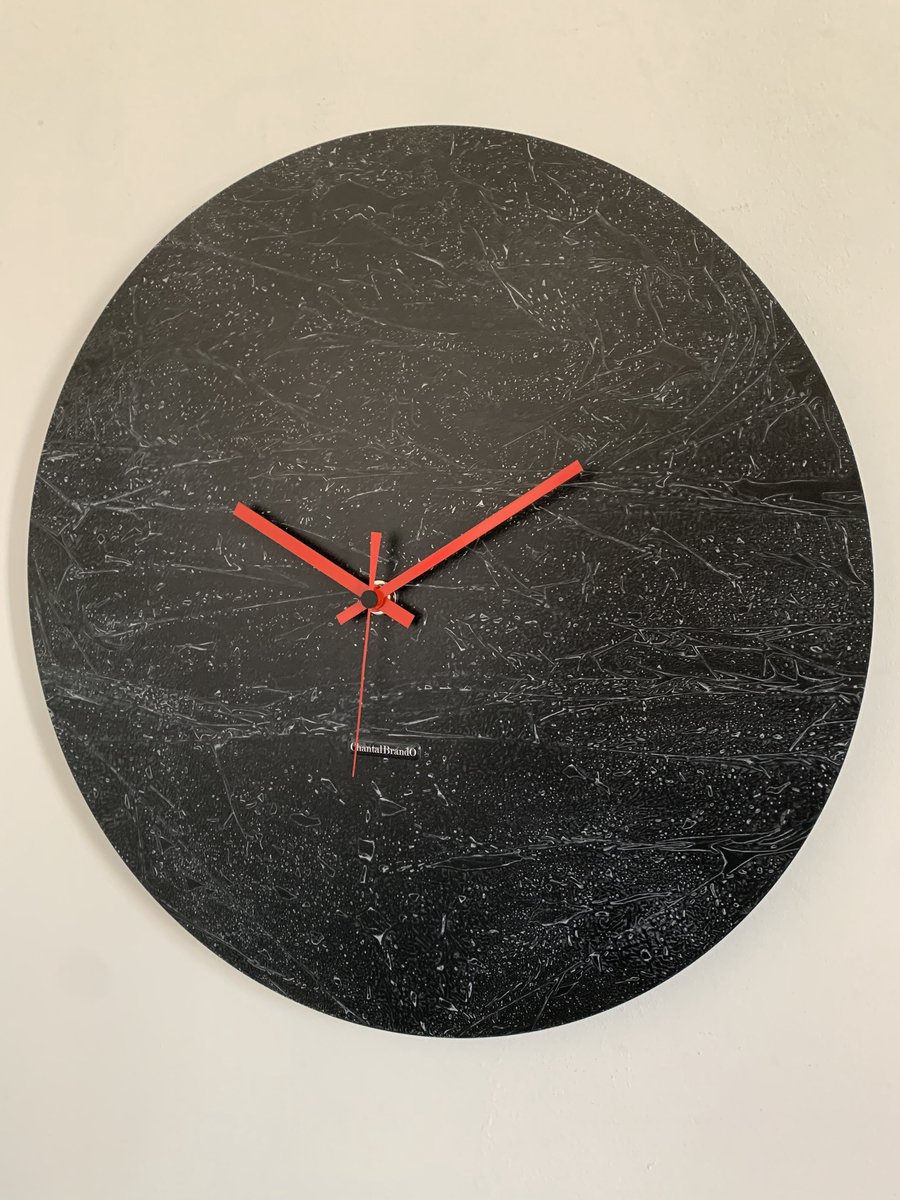 ChantalBrandO Wandklok BRETAGNE BLACK XL Modern Industrieel Design