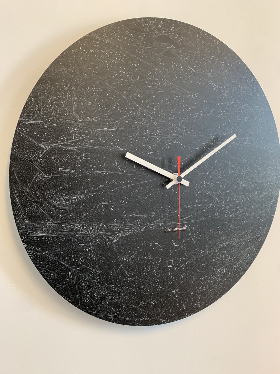 ChantalBrandO Wandklok BRETAGNE BLACK XL Modern Industrieel Design