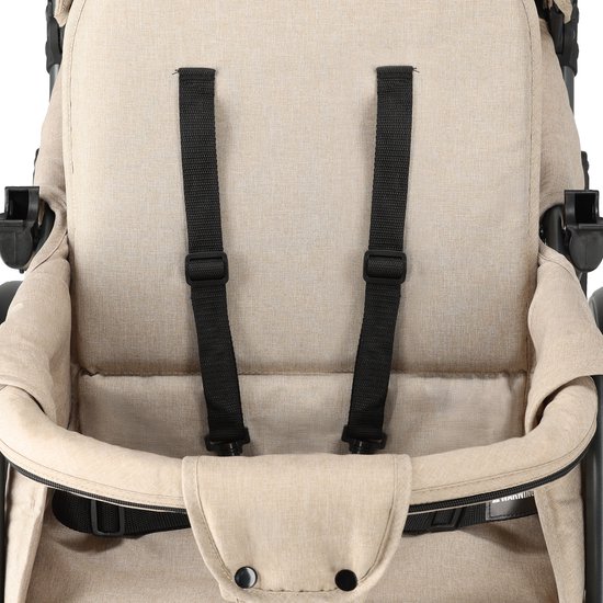 Deryan Luxe Elena Dubbele buggy- duo buggy - tandem buggy - Compact en lichtgewicht - Nougat van Deryan — afbeelding 4