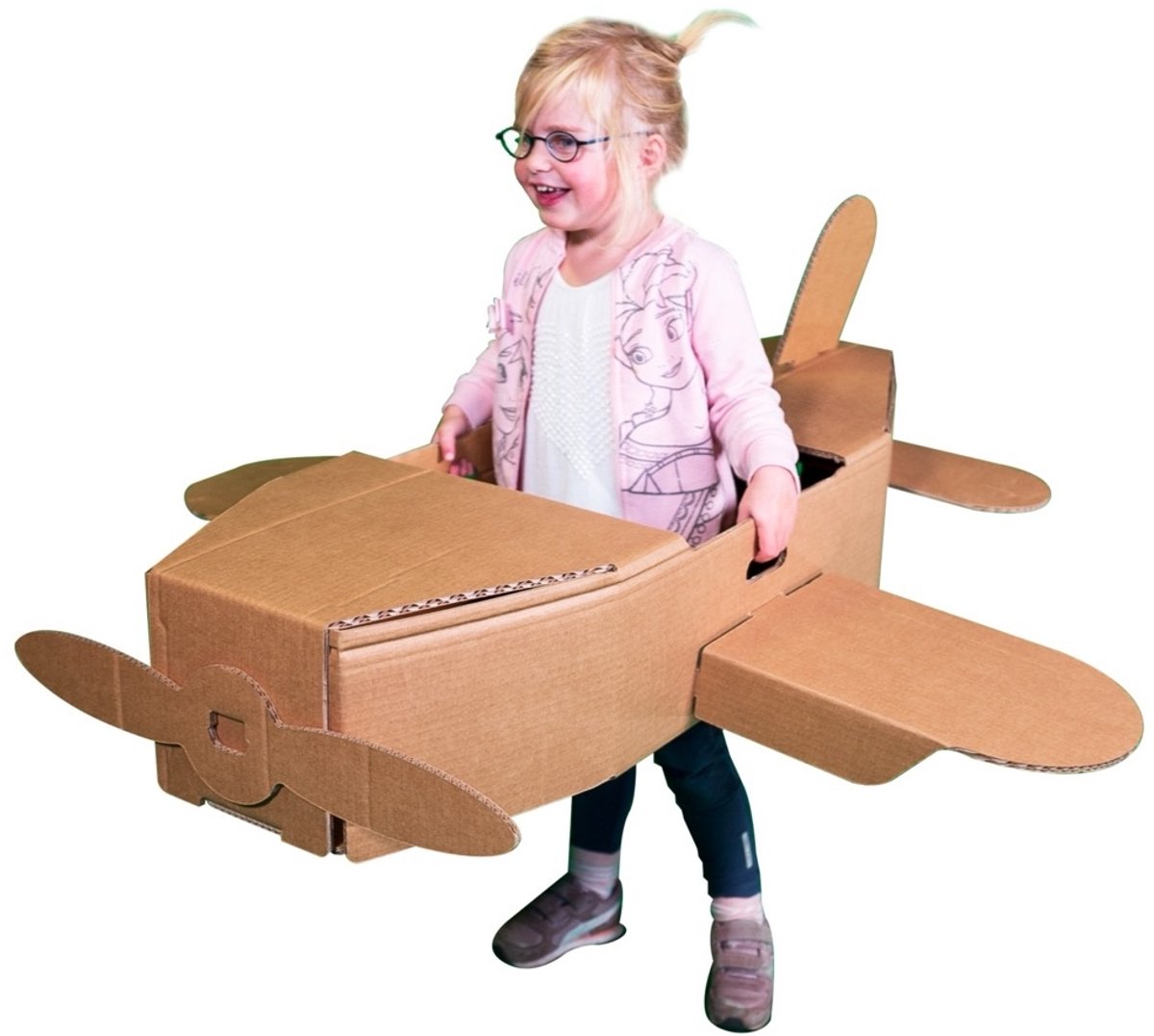 Kartonnen Speelgoed Vliegtuig - Speelhuis - Kartonnen speelgoed - 100% recyclebaar - 55x90x10 cm - Helemaal te versieren met verf - Cadeau van duurzaam karton - KarTent