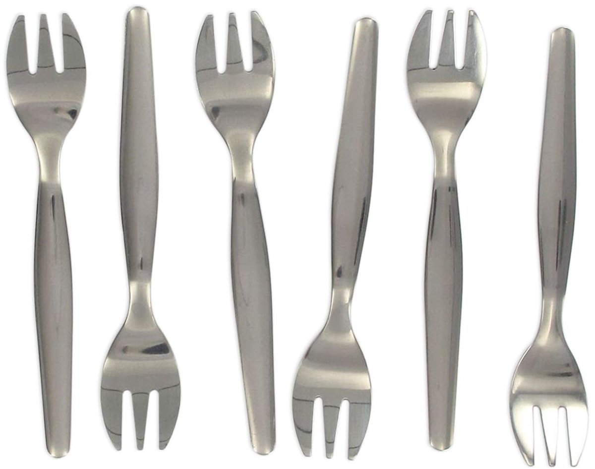 Set van 6 oestervorkjes 12,5 cm Fackelmann
