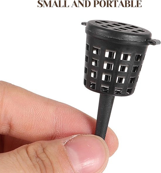 25 stuks meststof manden met deksel - draagbare plastic tuin meststof manden - voor langzaam en getimed vrijkomende meststof - voor vetplanten, orchideeën, bonsai - zwart van Esie Houzie — afbeelding 5