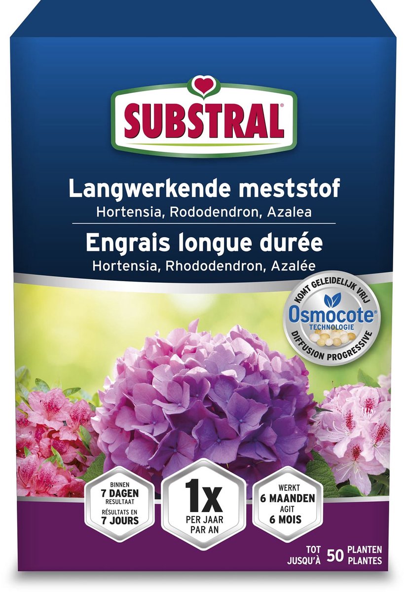 Substral Osmocote langwerkende meststof Rododendron, Azalea & Hortensia -750 g