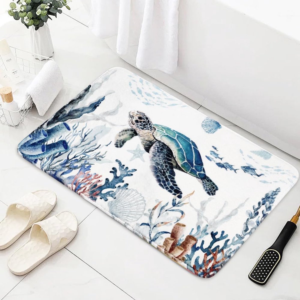 My Ninki ® Binnenruimte Verfraaiende Antislip Bademat Met Zacht Microvezel, Absorberend Voor Meerdere Kamers, 50 x 80 cm