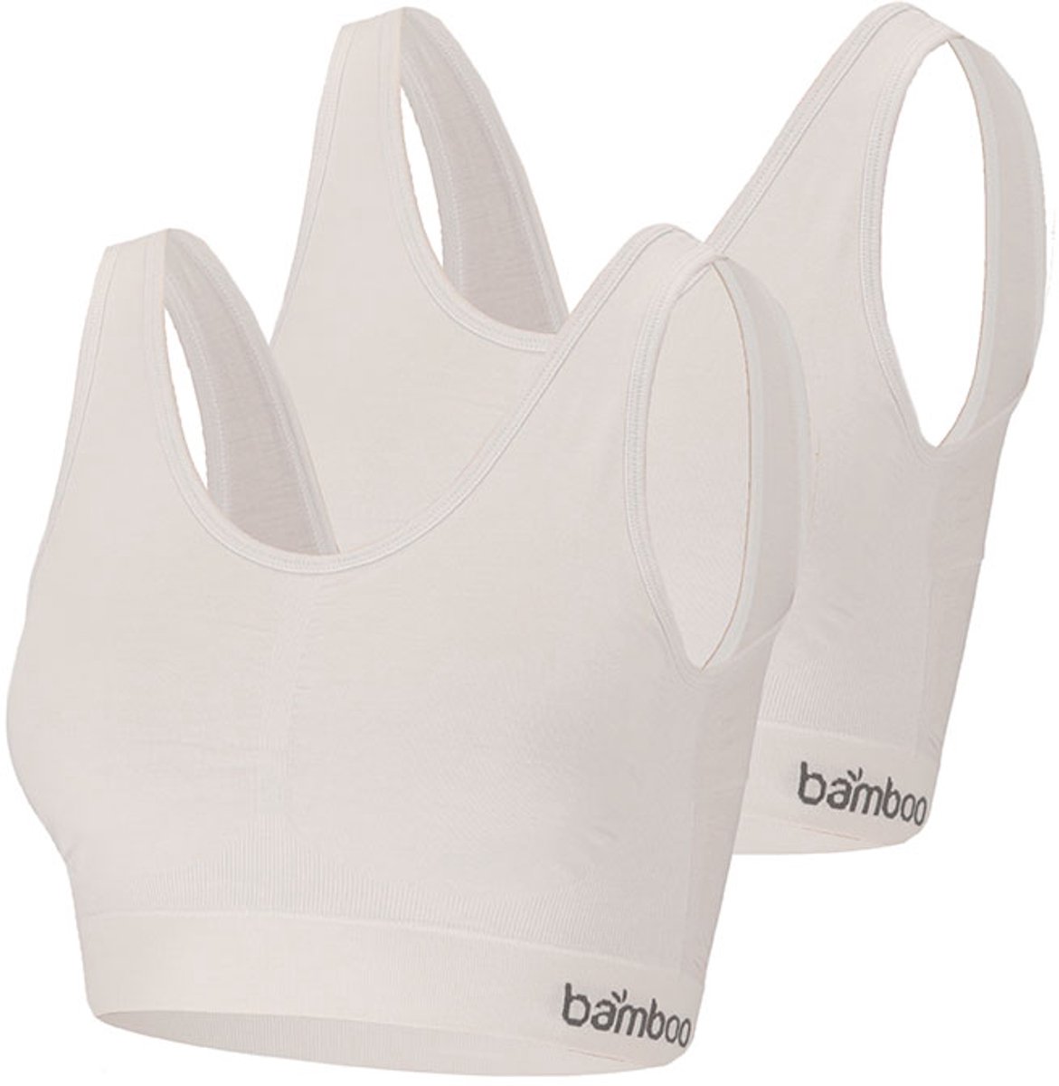 Apollo dames Seamless bra bamboe - voorgevormde cups - 2-pack - wit