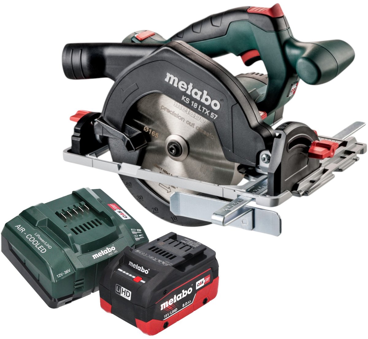 Metabo KS 18 LTX 57 Accucirkelzaag 18 V 165 mm + 1x LiHD accu 8.0 Ah + lader