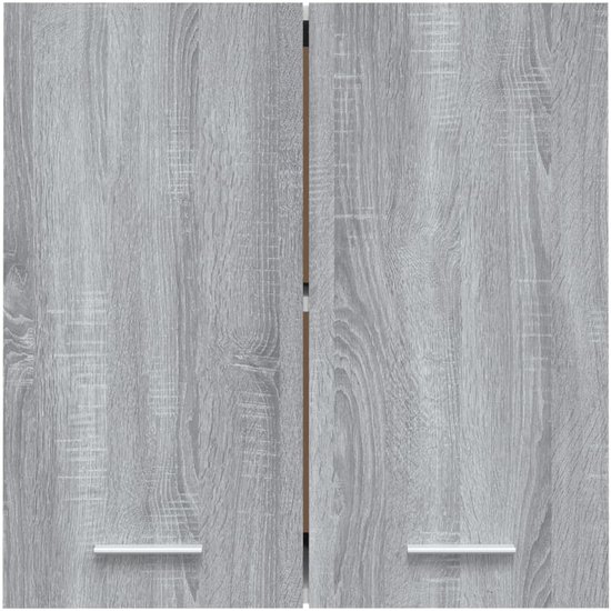 vidaXL Armoire murale suspendue en Chêne Sonoma Grijs 60 cm Armoire murale - Armoire de cuisine - Armoire murale - Armoire de rangement - Armoire grise