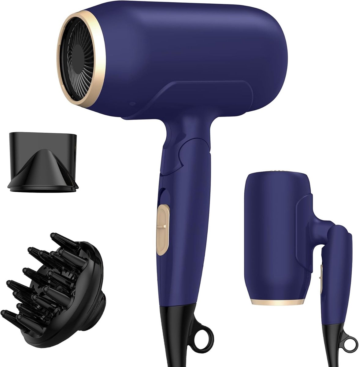 Inklapbare Reisföhn met Diffuser en 2000 W Vermogen - Mini Haardroger voor Reizen