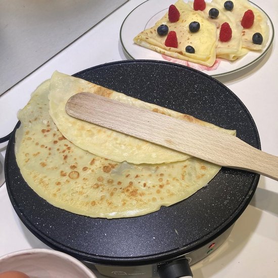 Elektrische Pannenkoekenpan met Instelbare Thermostaat - PFAS-vrij, 1200W, Zwart — afbeelding 3