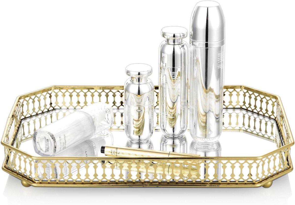 Sierlijke metalen decoratieve lade - multifunctioneel - gouden kleur