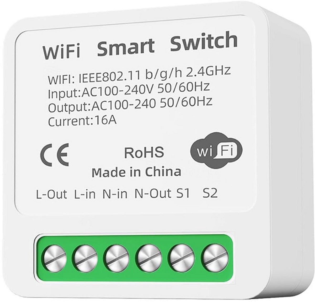 Slimme Lichtschakelaar met Wifi en Bluetooth - Afstandsbediening voor Zelfinstallatie