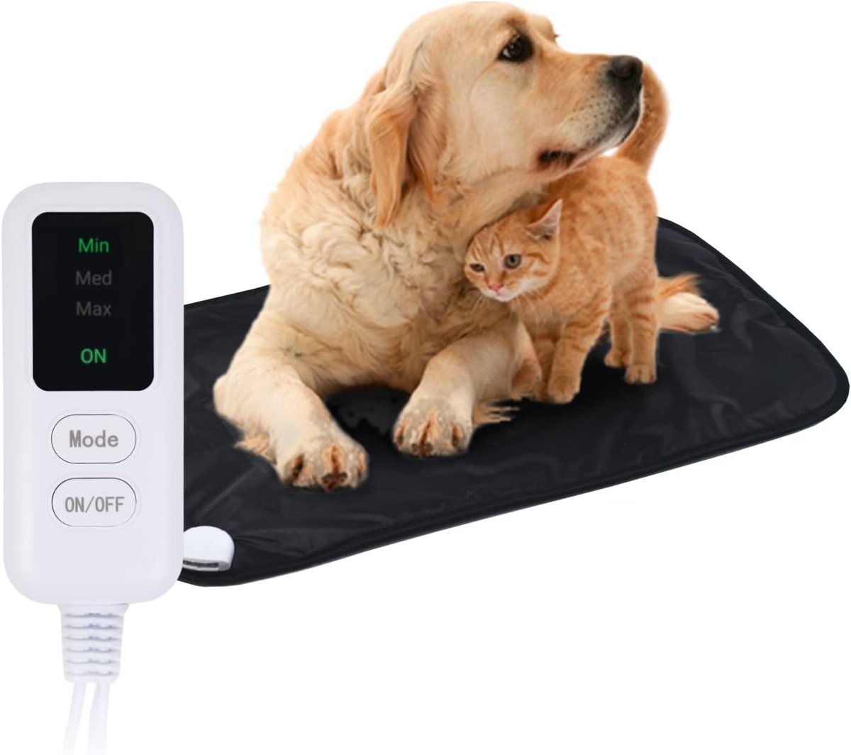 Verwarmingsdeken voor Huisdieren - 50 x 80 cm, Elektrische Deken met 3 Temperatuurinstellingen voor Honden, Katten en Klein Dieren
