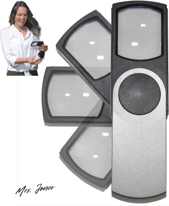 Decopatent Hand Loep Met Led Verlichting - 10x Vergroting - Lees Vergrootglas - Lezen Voor Ouderen Slechtziende   205x11x32 Cm