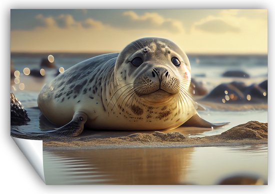 Affiche de phoque - Peinture - Photo - Impression - Groot - Toile