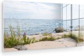 Peinture sur verre - Plage - Mer - Rochers - 80x40 cm - Peintures Plexiglas