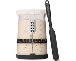 Bangosa Zuurdesem Starter Set - Zuurdesem Pot - Sourdough Starter Kit - Fermentatieglas - Zuurdesemglas - 1000ml