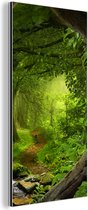Décoration murale Métal - Peinture Aluminium Industriel - Jungle - Vert - Nature - Tropical - Plantes - 80x160 cm - Dibond - Photo sur aluminium - Décoration murale industrielle - Pour le salon / chambre