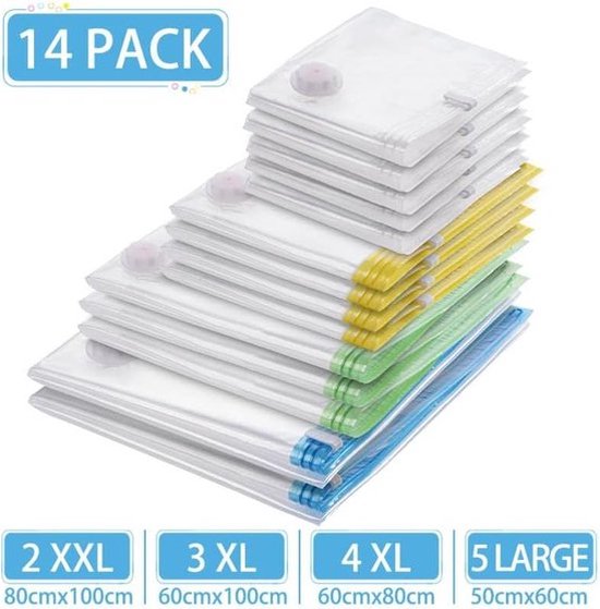Vacuümzakken Voor Kleding, 12 Stuks, 4 Maten, Herbruikbare Met Elektrische Vacuuempomp Dekbedden Kussens Dekens 663763538