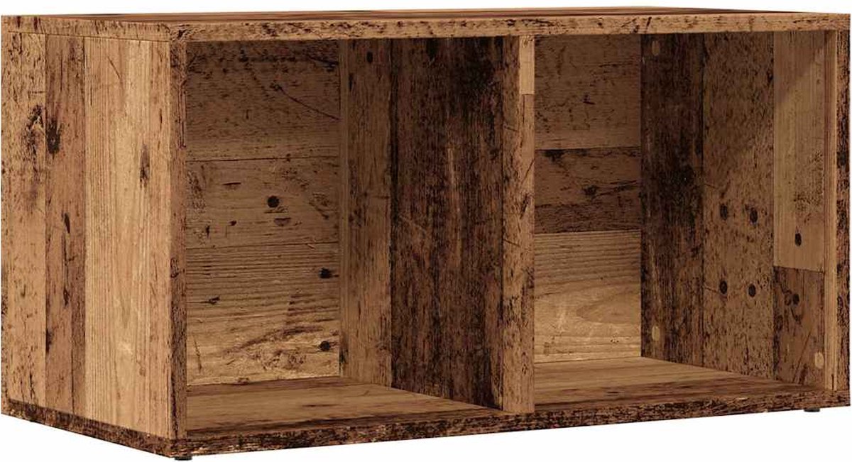 vidaXL - LP - Opbergbox - 69,5x34x36 - cm - bewerkt - hout - oud - houtkleurig