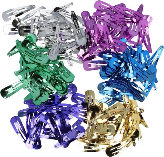 Klikklak Pinces à cheveux 4,8 cm métallique brillant Blauw rose or Argent vert rose couleurs pinces à cheveux Pinces à cheveux pince à cheveux 200 pièces