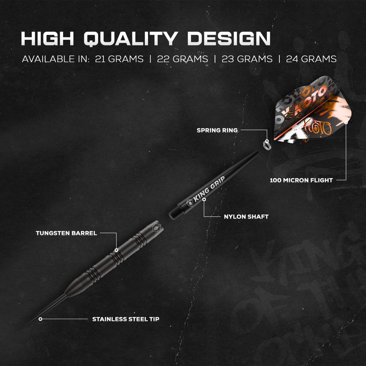 KOTO Imperial Black 80% - Dartpijlen 23 Gram