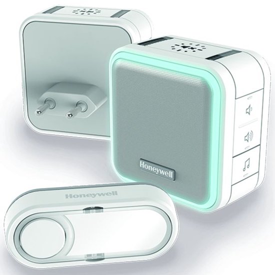 Honeywell Home draadloze deurbelset gong + beldrukker + versterker horizontaal - Series 5 wit (DC515SP2) — afbeelding 4