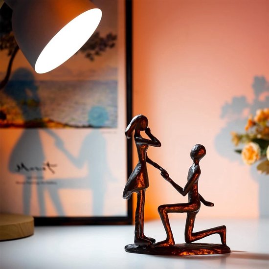Danya B. Contemporary Metal Art Shelf Décor - Cast Bronze Sculpture - Couple on a Swing for Home and Office Decor, Makes Great Anniversary, Wedding and Valentine's Day Gift