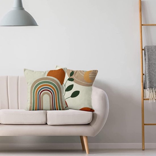 TOCOMOA Kussensloop 40 x 60 cm, set van 2, 100% gewassen katoen, Oeko-Tex- gecertificeerd, linnenlook, ademende kussensloop, groen