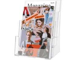 Kurtzy Helder Plastic A4 Brochure Houder – 3-Laags Balie/Bureau & Muurgemonteerde Portres Display Standaard – Literatuur, Boek, Flyer, Menu, Brochure, Tijdschrift & Pamflet Houders