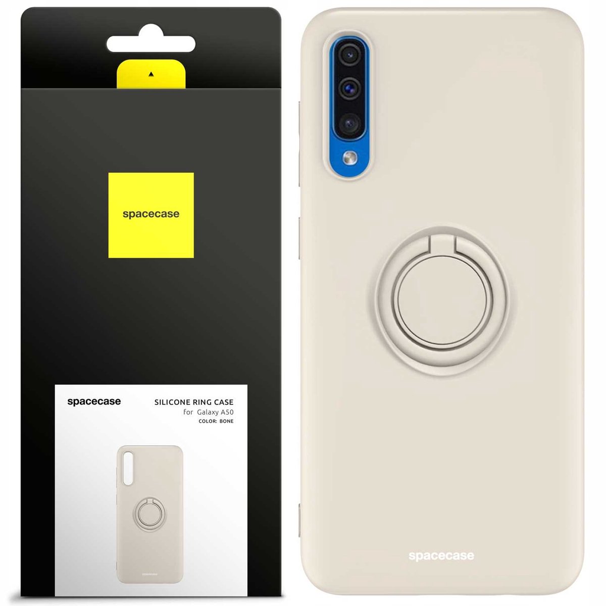 Spacecase Silicone Case Ring Voor Samsung Galaxy A50 Bone Cover