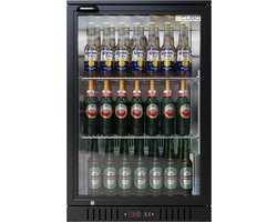 Cubo Koelkast 133L - 1 Glazen deur - Afsluitbaar met slot - 72 flessen - Energiezuinig - CS-130H-EE