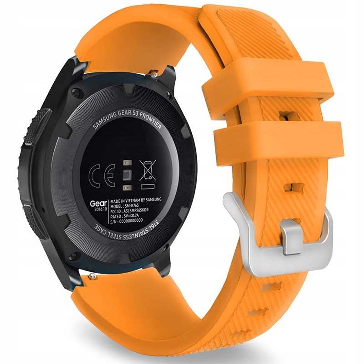 Spacecase Horlogeband 22Mm Oranje Siliconen Bandjes Voor Smartwatch