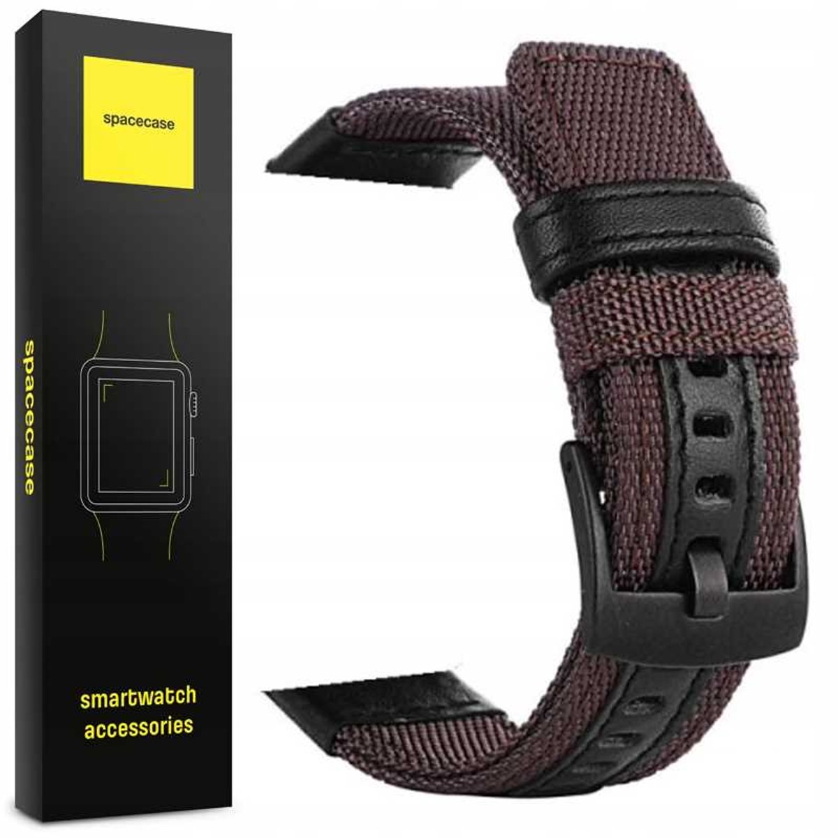Spacecase Horlogeband Gear Band 22Mm Donkerrood Voor Apple Watch