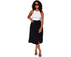 Trendyol Zwarte Viscose Geweven Rok Met Splitdetail.