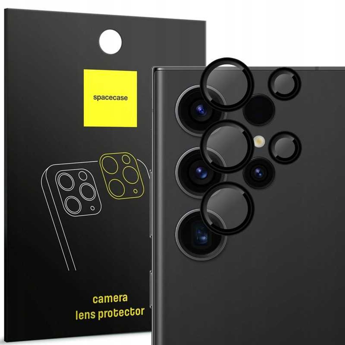 Spacecase Case Voor Samsung Galaxy S22 Ultra Telefoon Zwart
