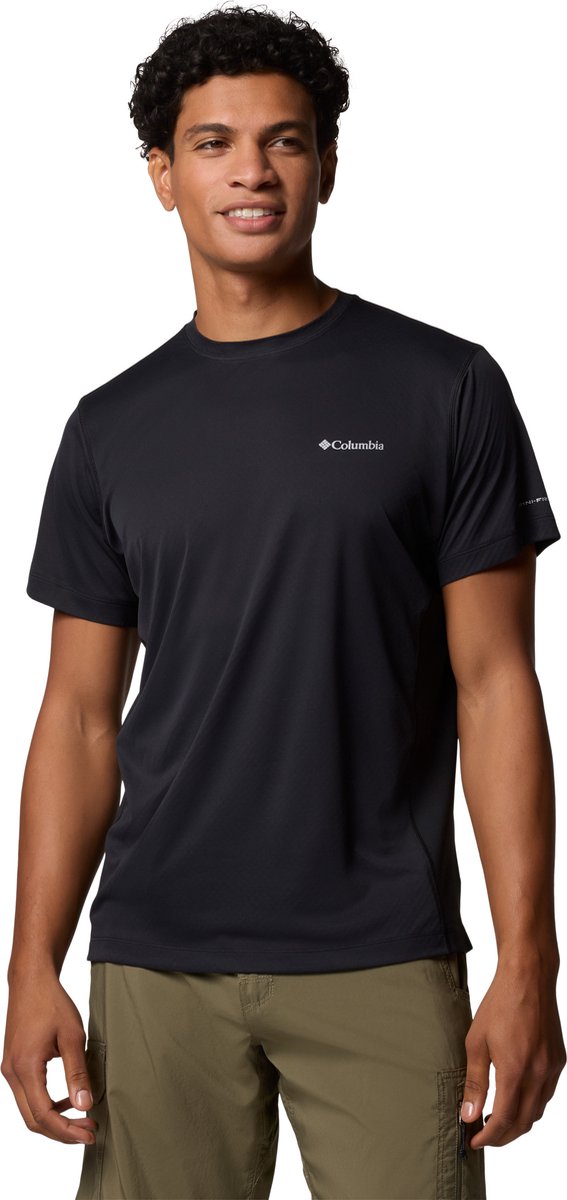 Columbia Zero Rules™ Light SS Crew Heren Outdoorshirt Zwart