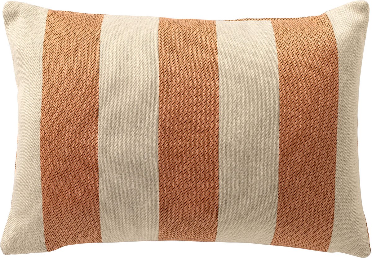 Dutch Decor CYRUS - buitenkussen 40x60 cm - waterafstotend en uv-bestendig - gestreept - Peach Bloom - rood