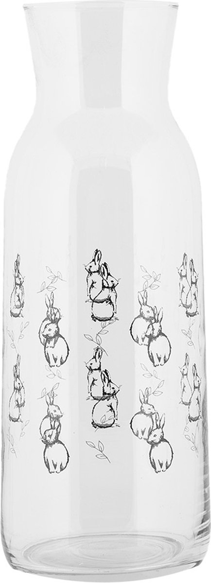 Clayre & Eef Karaf 1000 ml Transparant Glas Konijnen