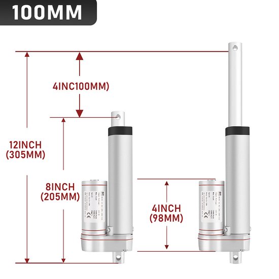 Actuator - Set - Hoge Snelheid - IP54 Bescherming - Draadloze Afstandsbediening - Kit - Lineaire - 1500N DC 12V - 100mm — afbeelding 4