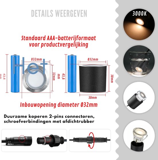Arotelicht LED inbouwlamp vloerinbouwlamp,terrasverlichting