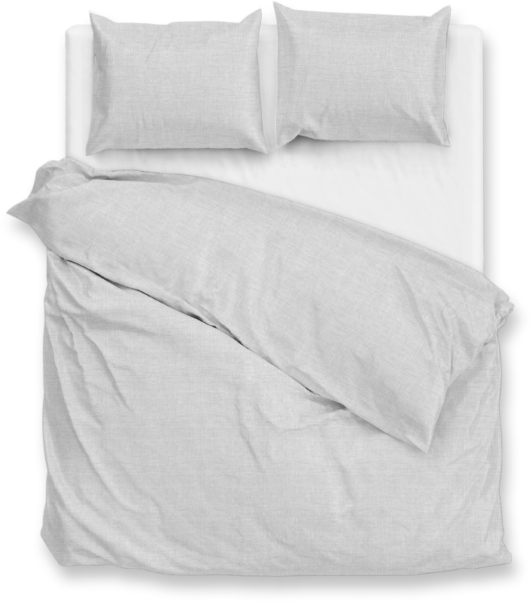 Zohome Dekbedovertrek Flanella-di-Lino - Effen Bedlinnen - 260x220 - Grijs - Dekbedhoes van 100% Katoen-Flanel