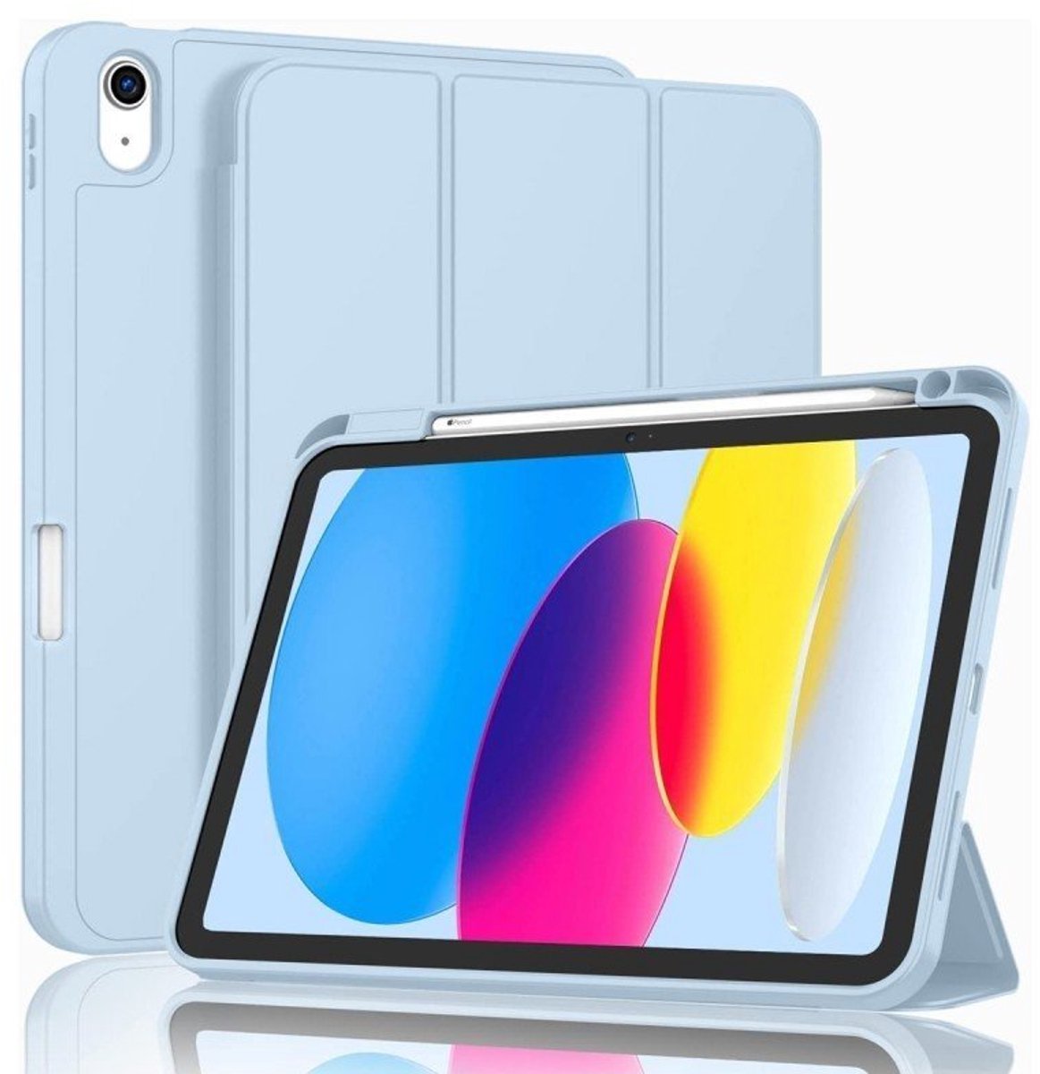 Mobiq - Flexibele Trifold Hoes geschikt voor iPad 2025 (11 inch) - lichtblauw